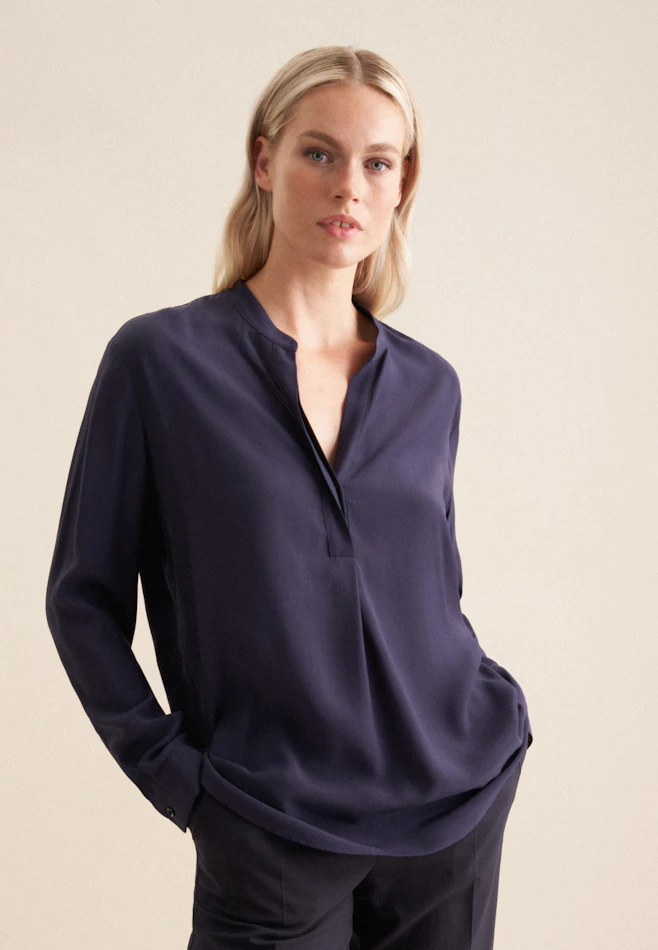 Regular Fit Viscose Tunic in Dark Blue | Seidensticker online shop