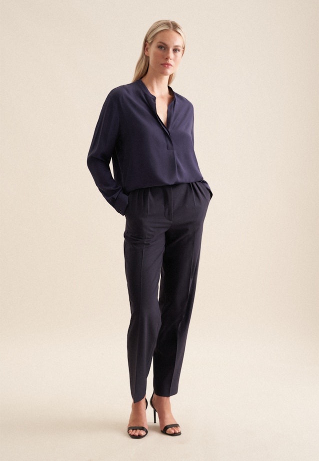 Regular Fit Viscose Tunic in Dark Blue |  Seidensticker Onlineshop