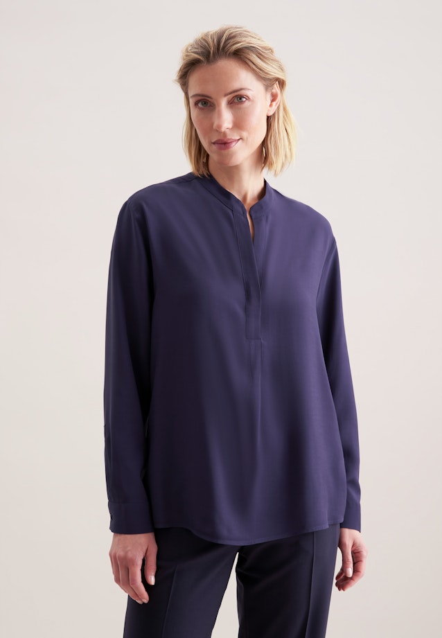 Tunika aus Viskose regular fit in Bleu Foncé |  Seidensticker Onlineshop