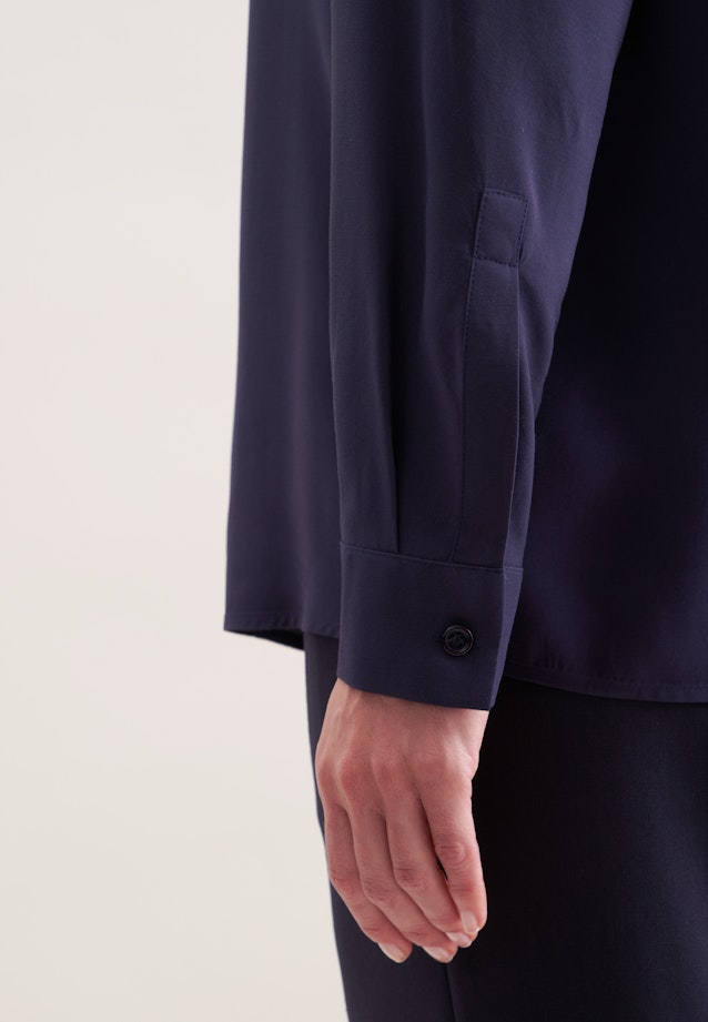Tunika aus Viskose regular fit in Bleu Foncé |  Seidensticker Onlineshop