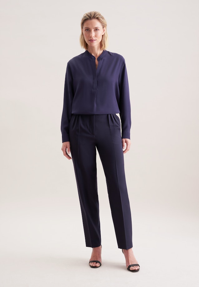 Tunika aus Viskose regular fit in Bleu Foncé |  Seidensticker Onlineshop