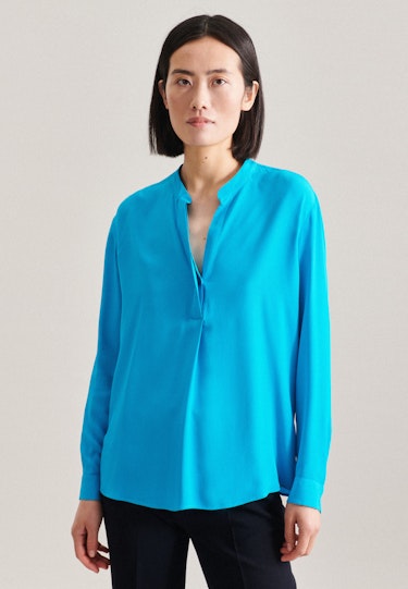 Essentials Women's Long Sleeve Tunic Poplin Shirt