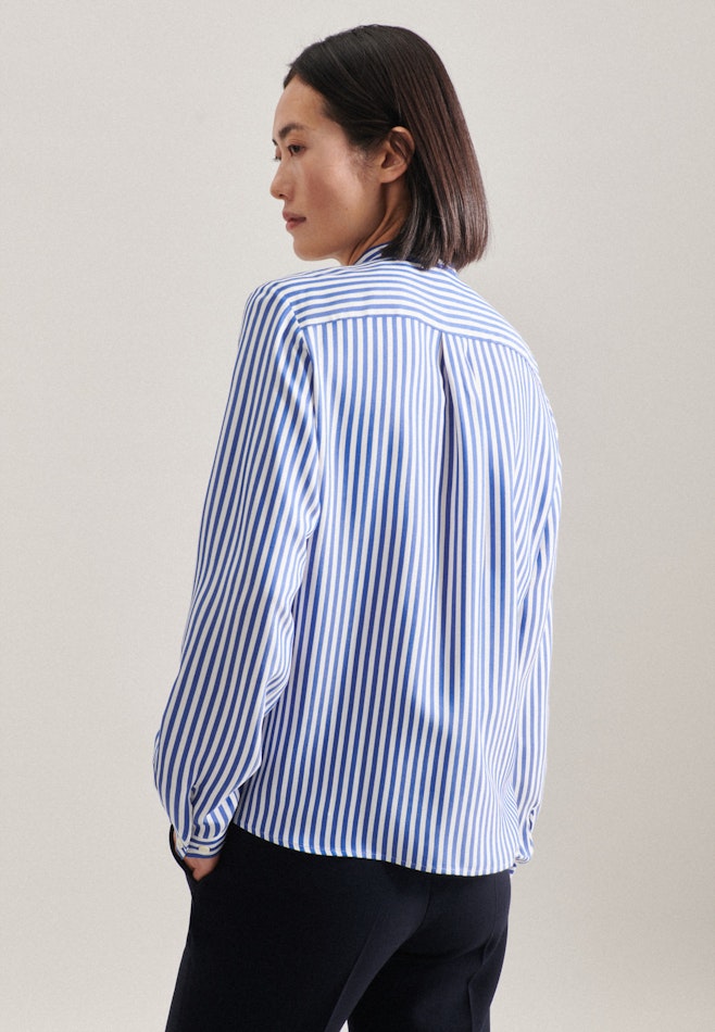 Blouse à col montant Popeline dans Bleu Foncé | Boutique en ligne Seidensticker