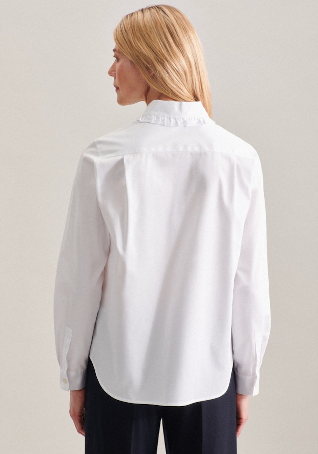 Long sleeve Satin Shirt Blouse in White |  Seidensticker Onlineshop