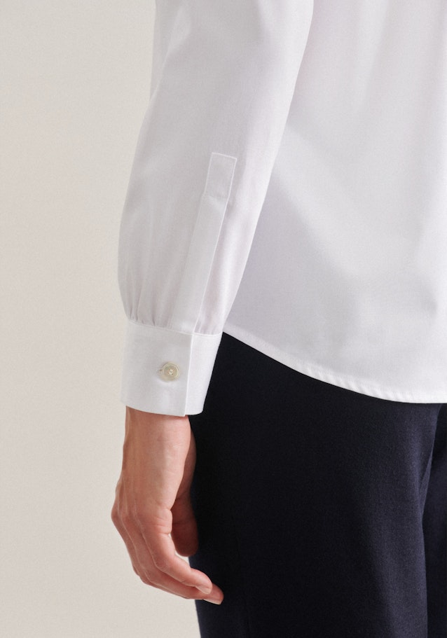 Long sleeve Satin Shirt Blouse in White | Seidensticker Onlineshop