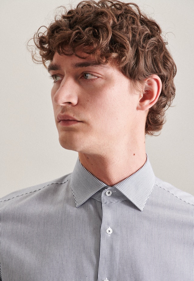 Slim Business Hemd Streifen in Dunkelblau |  Seidensticker Onlineshop