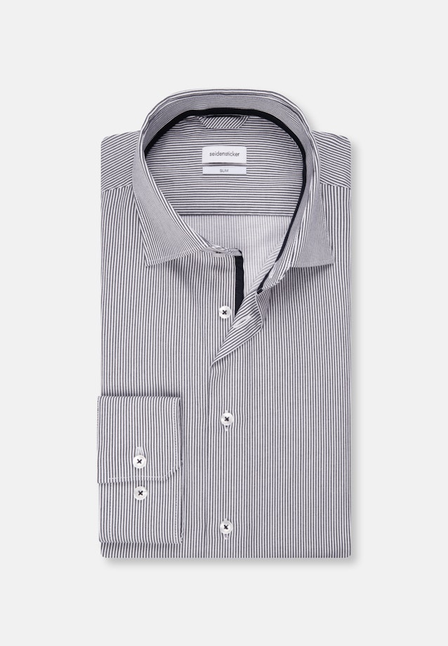 Slim Business Hemd Streifen in Dunkelblau |  Seidensticker Onlineshop