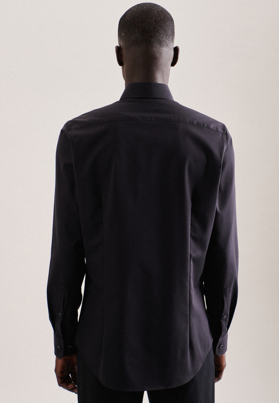 Bügelfreies Popeline Business Hemd in Slim mit Kentkragen und extra langem Arm in Schwarz |  Seidensticker Onlineshop