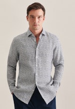 Regular Business Hemd Druck in Dunkelblau |  Seidensticker Onlineshop