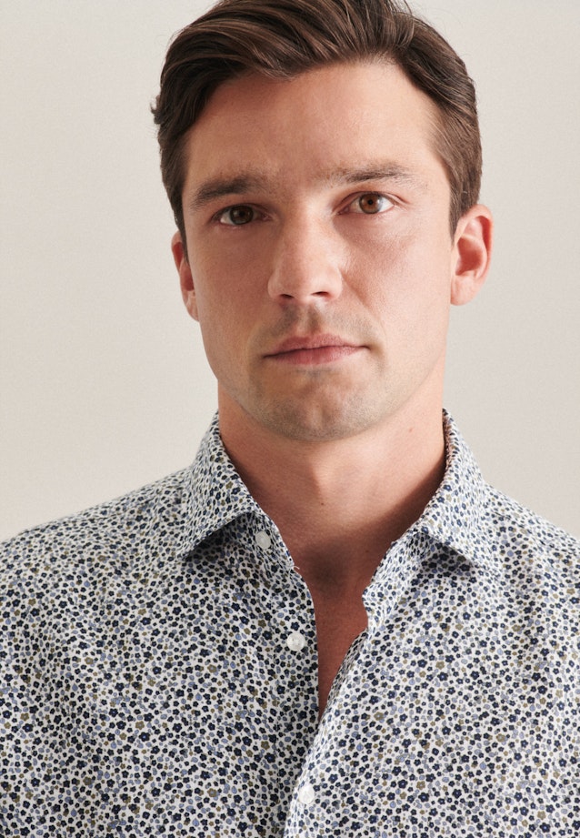 Regular Business Hemd Druck in Dunkelblau |  Seidensticker Onlineshop