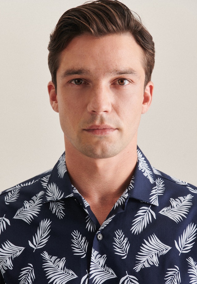 Regular Chemise décontractée Imprimé in Bleu Foncé |  Seidensticker Onlineshop