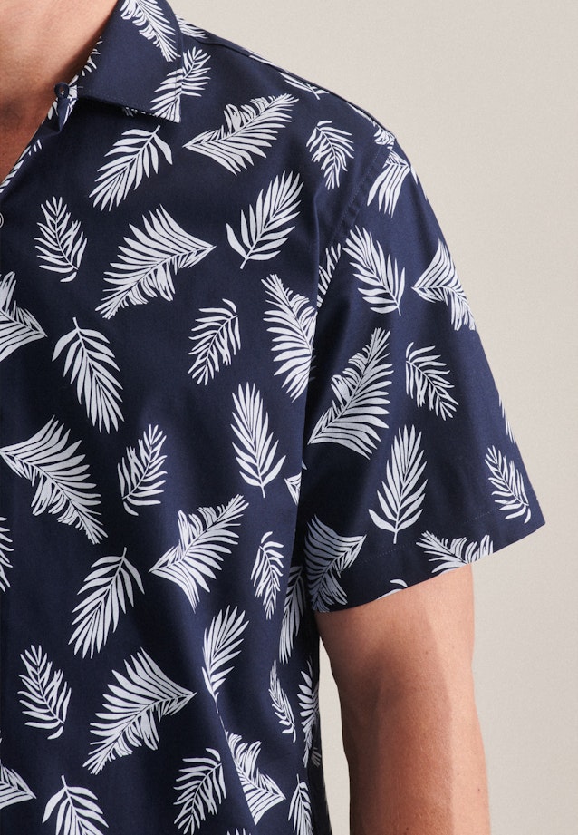 Regular Chemise décontractée Imprimé in Bleu Foncé |  Seidensticker Onlineshop