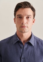 Regular Leinenhemd Uni in Dunkelblau |  Seidensticker Onlineshop