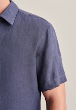 Regular Leinenhemd Uni in Dunkelblau |  Seidensticker Onlineshop