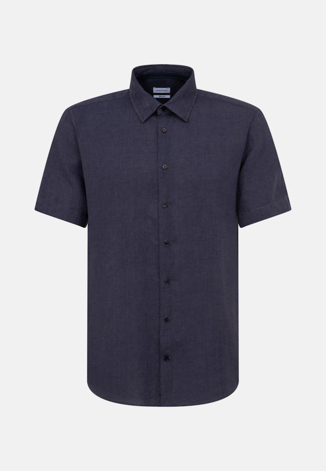 Regular Leinenhemd Uni in Dunkelblau |  Seidensticker Onlineshop