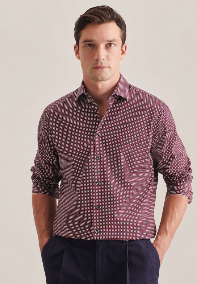 Regular Business shirt Print in Red |  Seidensticker Onlineshop