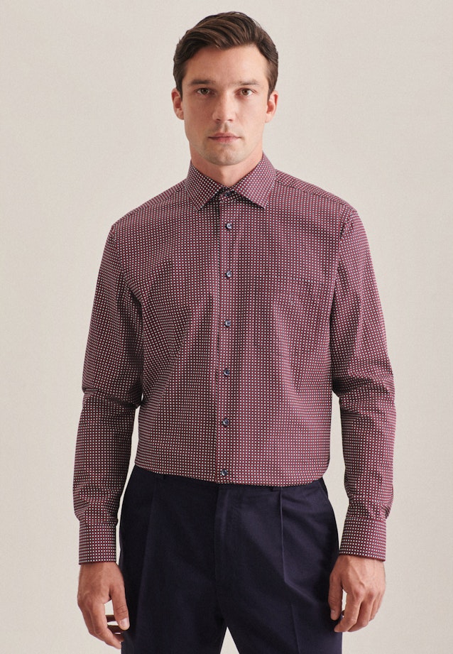 Regular Business shirt Print in Red |  Seidensticker Onlineshop