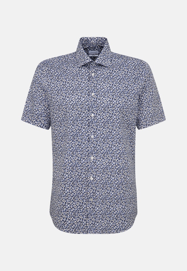 Poplin Short sleeve Business Shirt in Shaped with Kent-Collar in Dark Blue |  Seidensticker Onlineshop