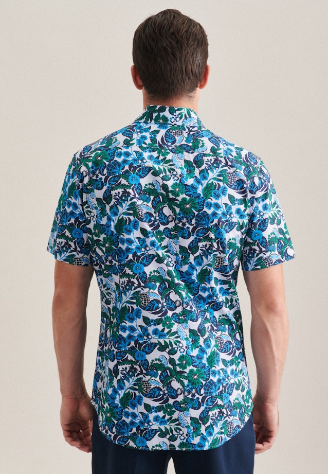 Poplin Short sleeve Business Shirt in Shaped with Kent-Collar in Turquoise |  Seidensticker Onlineshop