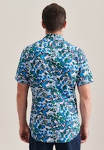 Poplin Short sleeve Business Shirt in Shaped with Kent-Collar in Turquoise |  Seidensticker Onlineshop