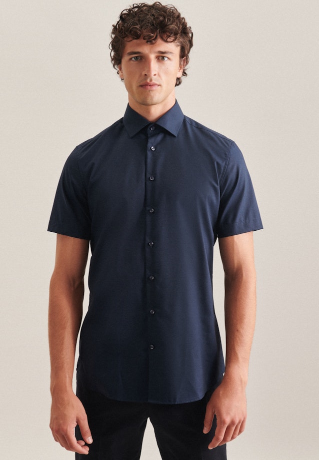 Shaped Business shirt Uni in Dark Blue |  Seidensticker Onlineshop