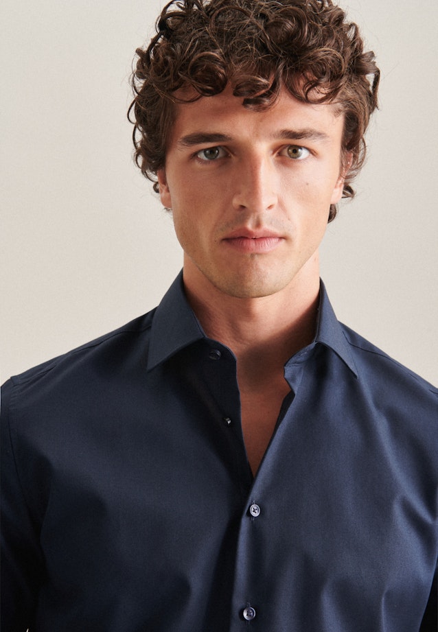 Shaped Business shirt Uni in Dark Blue |  Seidensticker Onlineshop