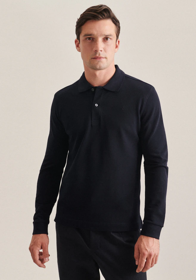 Slim Polo Uni in Dunkelblau | Seidensticker Onlineshop