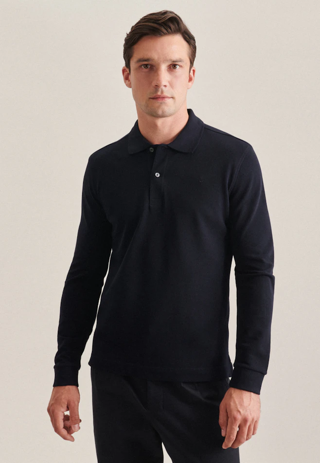Slim Polo Uni in Dunkelblau | Seidensticker Onlineshop