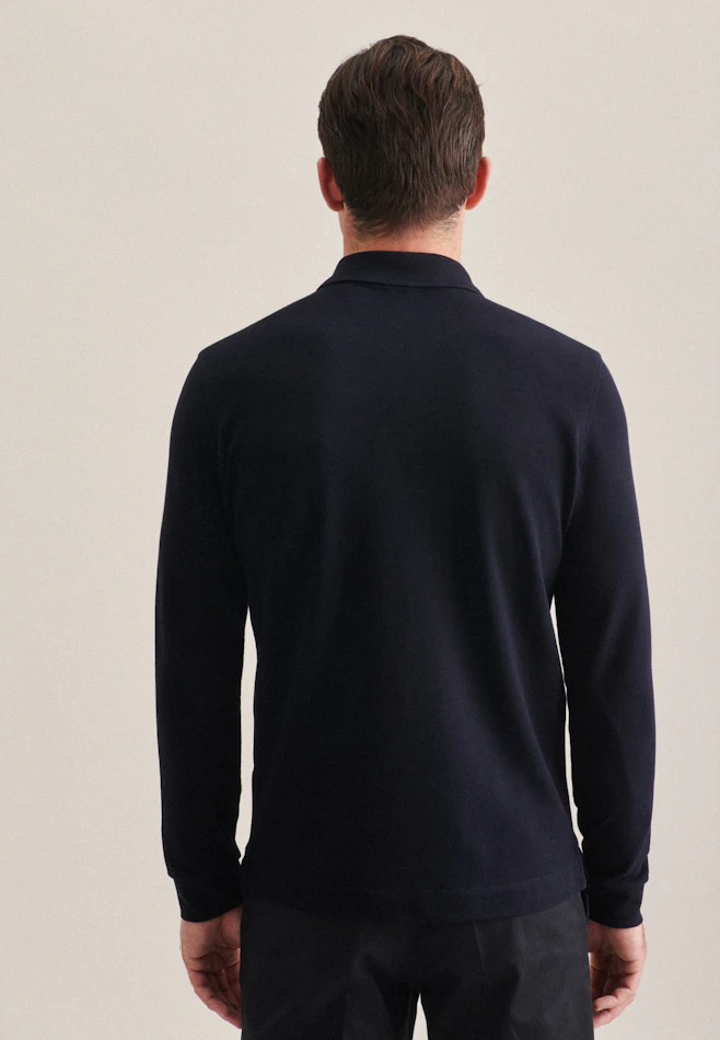 Slim Polo Uni dans Bleu Foncé | Boutique en ligne Seidensticker