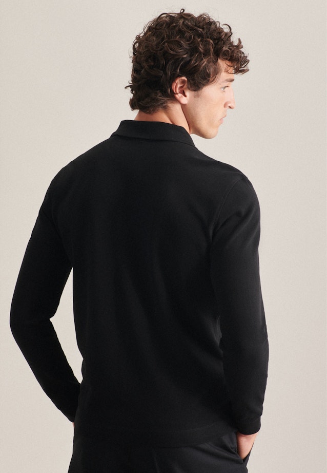 Slim Polo Uni in Schwarz |  Seidensticker Onlineshop