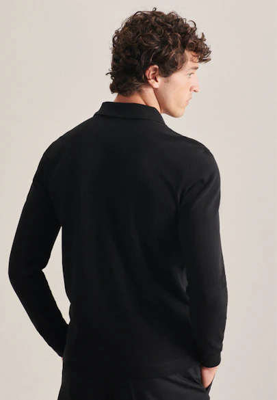 Slim Polo Uni in Schwarz | Seidensticker Onlineshop