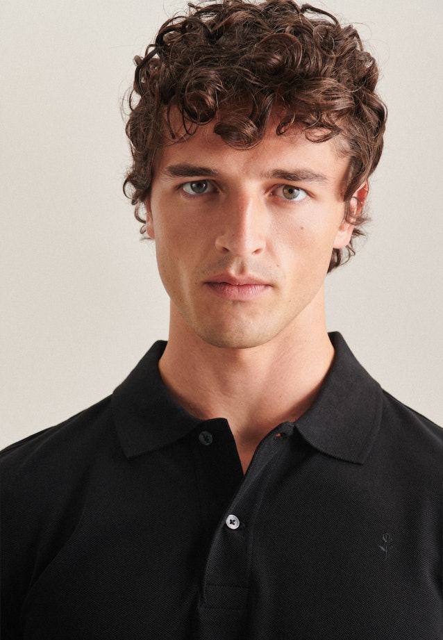 Slim Polo Uni in Schwarz |  Seidensticker Onlineshop