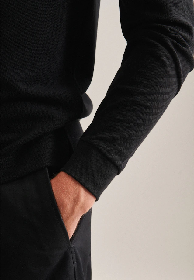 Slim Polo Uni in Schwarz |  Seidensticker Onlineshop