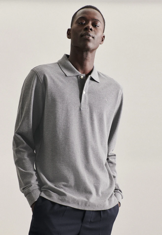 Slim Polo Uni in Grau | Seidensticker Onlineshop