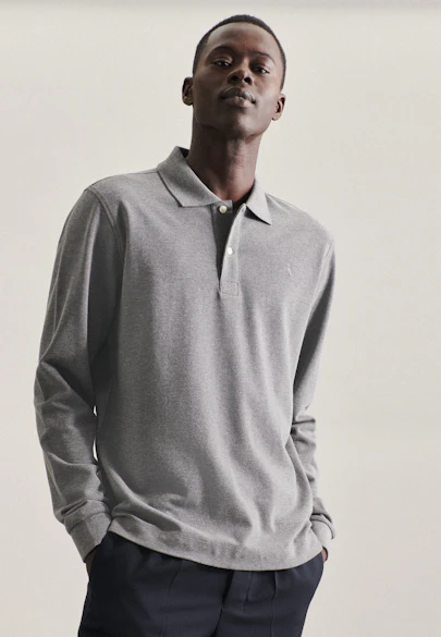 Slim Polo Uni in Grau |  Seidensticker Onlineshop