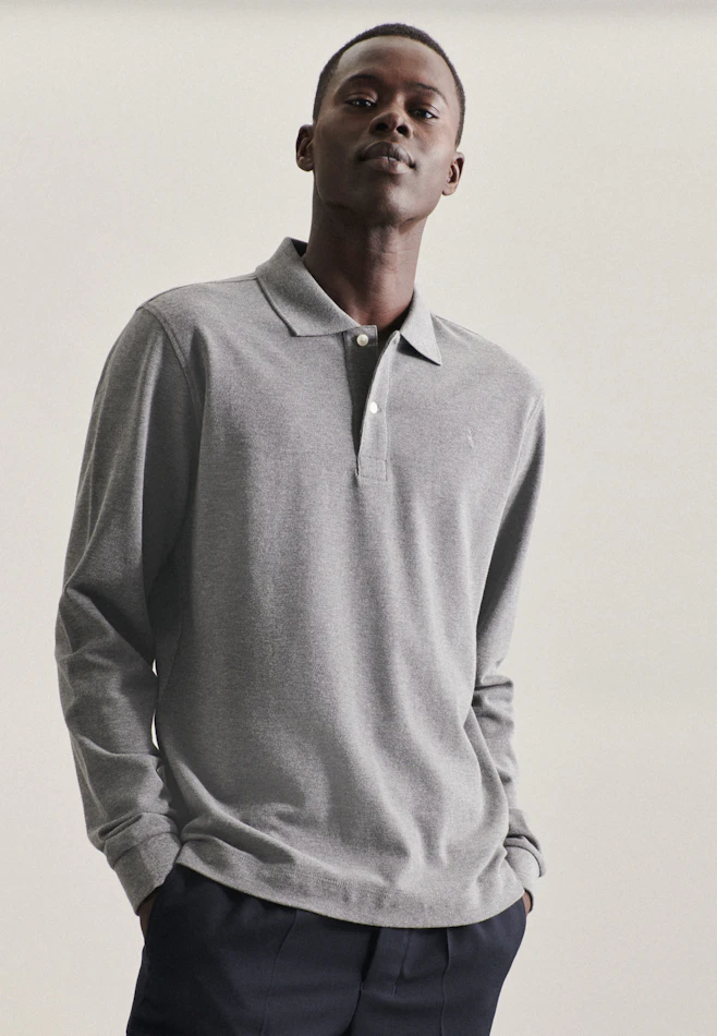 Slim Polo Uni in Grau | Seidensticker Onlineshop