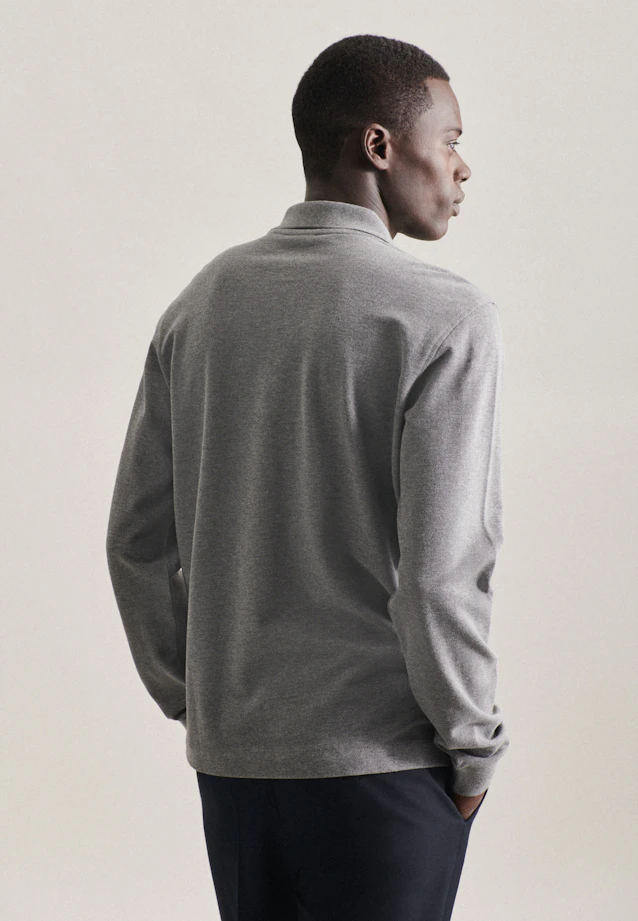 Slim Polo Uni in Grau |  Seidensticker Onlineshop