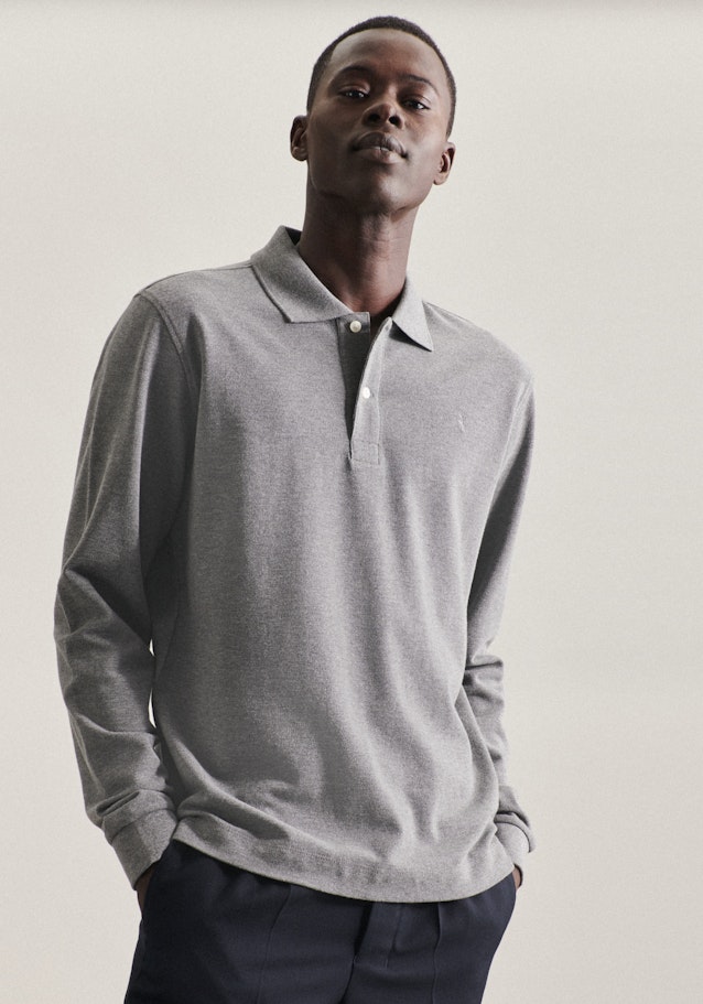 Kragen Polo Slim in Grau | Seidensticker Onlineshop