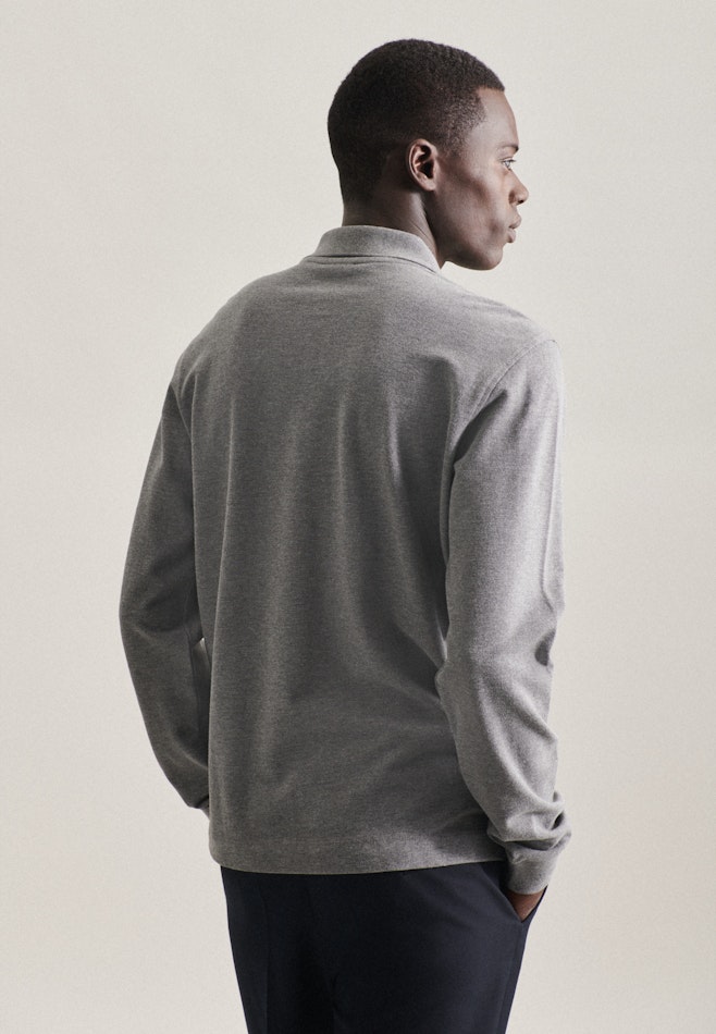 Polo Slim Manche Longue dans Gris | Boutique en ligne Seidensticker