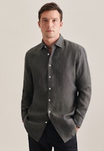 Regular Leinenhemd Uni in Grün |  Seidensticker Onlineshop