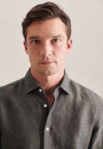 Regular Leinenhemd Uni in Grün |  Seidensticker Onlineshop