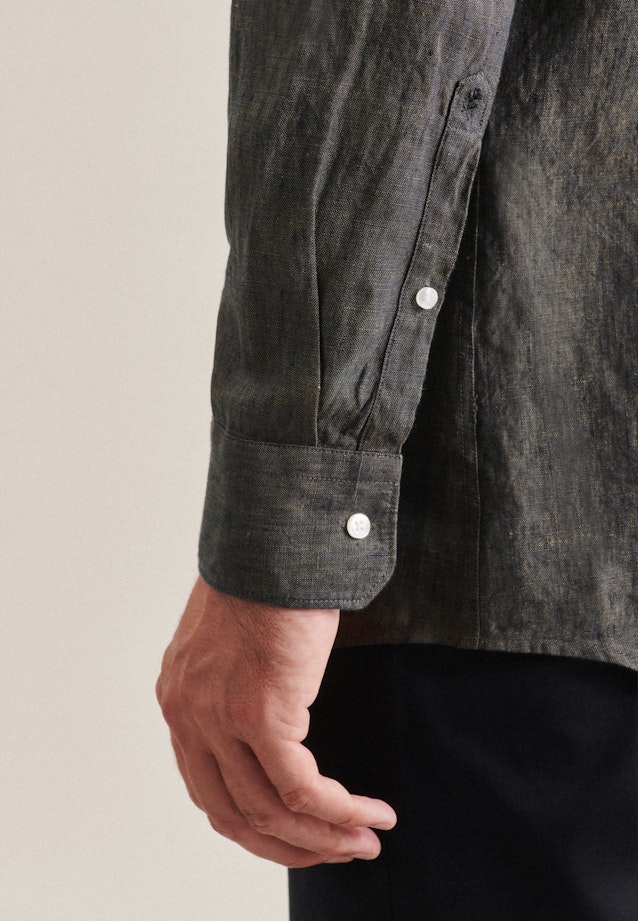 Regular Leinenhemd Uni in Grün |  Seidensticker Onlineshop