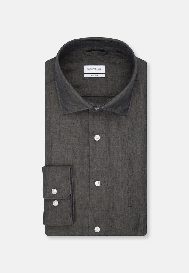 Regular Leinenhemd Uni in Grün |  Seidensticker Onlineshop