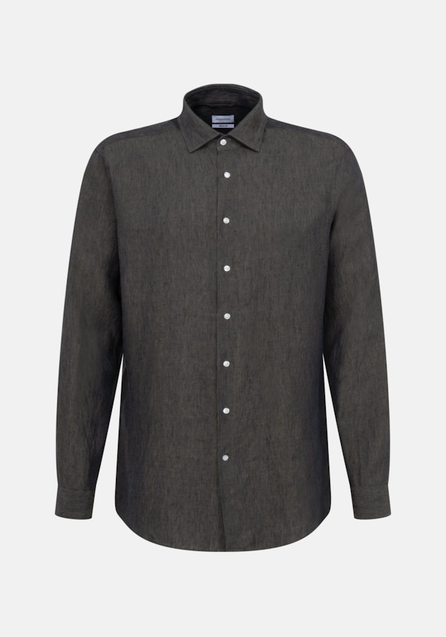 Linen shirt in Regular fit with Kent-Collar in Green |  Seidensticker Onlineshop