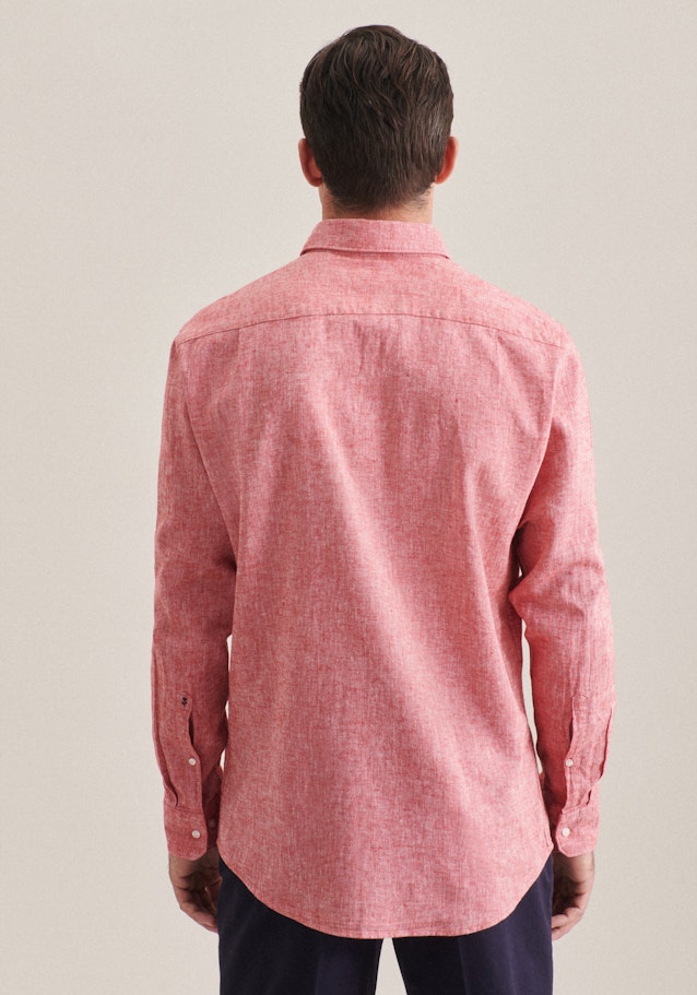 Linen shirt in Regular fit with Kent-Collar in Red | Seidensticker Onlineshop