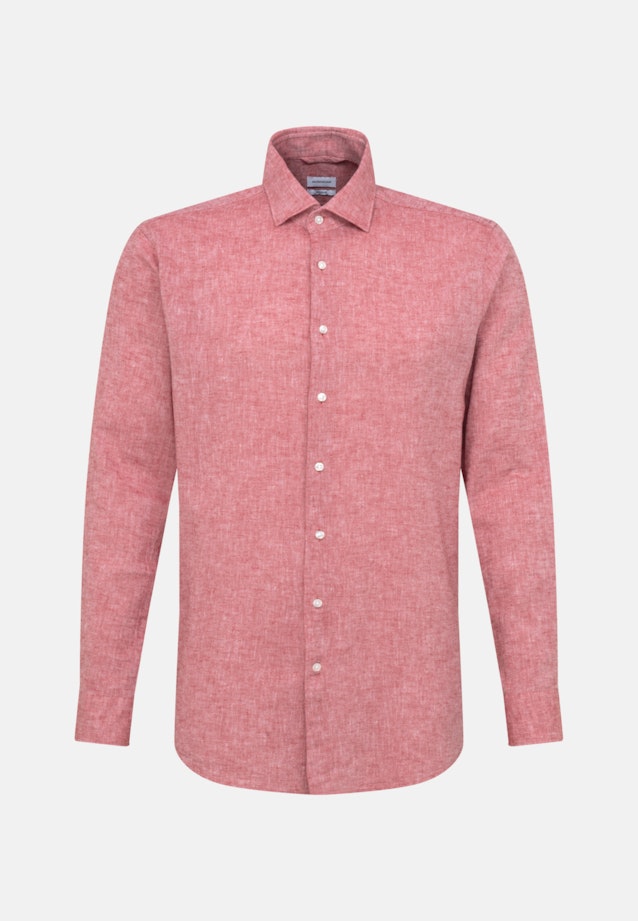 Linen shirt in Regular with Kent-Collar in Red |  Seidensticker Onlineshop