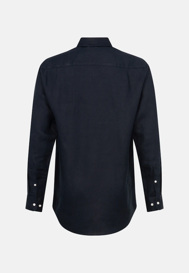Regular Leinenhemd Uni in Dunkelblau |  Seidensticker Onlineshop