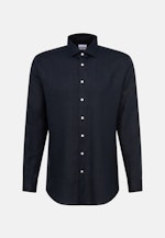 Linen shirt in Regular with Kent-Collar in Dark Blue |  Seidensticker Onlineshop