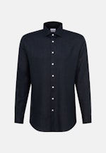 Regular Linen shirt Uni in Dark Blue |  Seidensticker Onlineshop