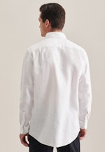 Regular Chemise en lin Uni in Blanc |  Seidensticker Onlineshop